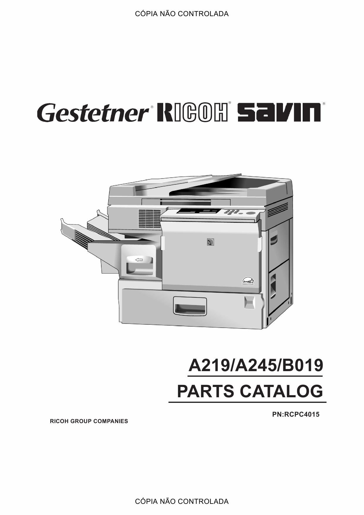 RICOH Aficio FT-4015 4018 3813 A219 A245 B019 Parts Catalog-1